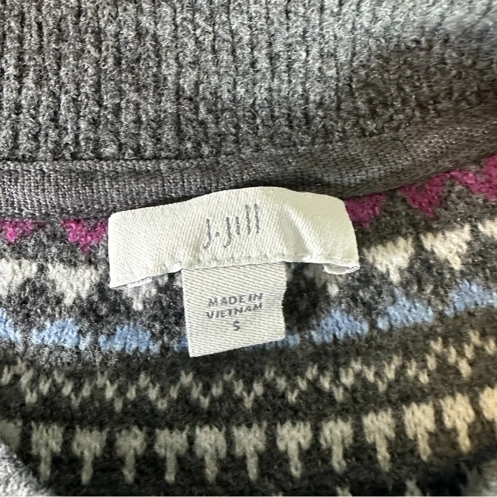 J. Jill Gray and Purple Striped Sweater